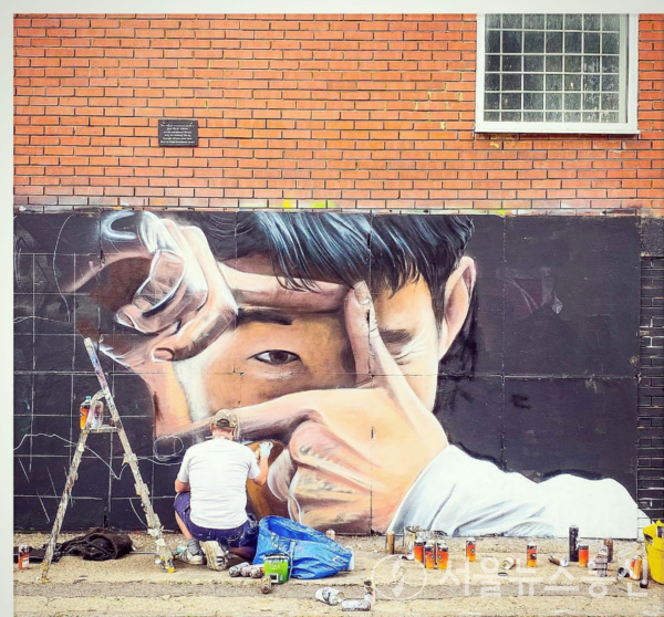 런던 거리에 그려진 손흥민 대형 벽화 모습/Gnasher 개인 SNS 캡처