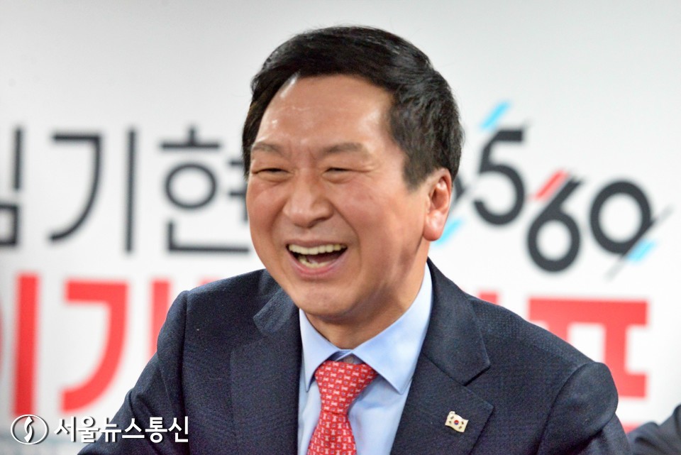 국민의힘 당권 주자인 김기현 의원이 9일 오후 서울 여의도 자신의 '이기는 캠프' 개소식에서 발언하고 있다. 2023.1.9./서울뉴스통신 (사진 신현성 기자)