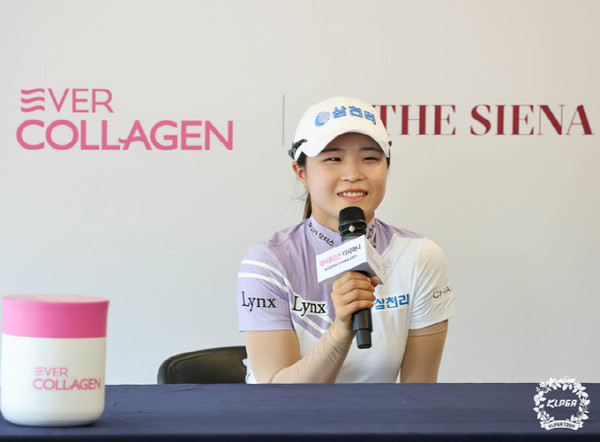 고지원 에버콜라겐 더시에나퀸즈크라운 1R 미디어인터뷰. 2023.07.13. (사진=KLPGA 제공)
