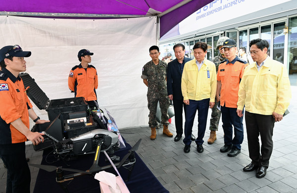 경기도와 부천시가 2023년 을지연습 道 단위 실제훈련으로 “핵 및 화생방 위협 대비 주민보호훈련”을 실시했다. [사진=경기도]