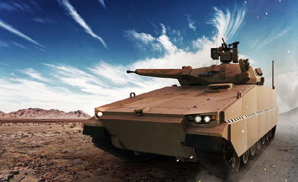 한화에어로스페이스가 호주 육군 납품을 위해 이스라엘 등과 개발한 차세대 장갑차 ‘레드백’ /사진=한화에어로스페이스 제공
