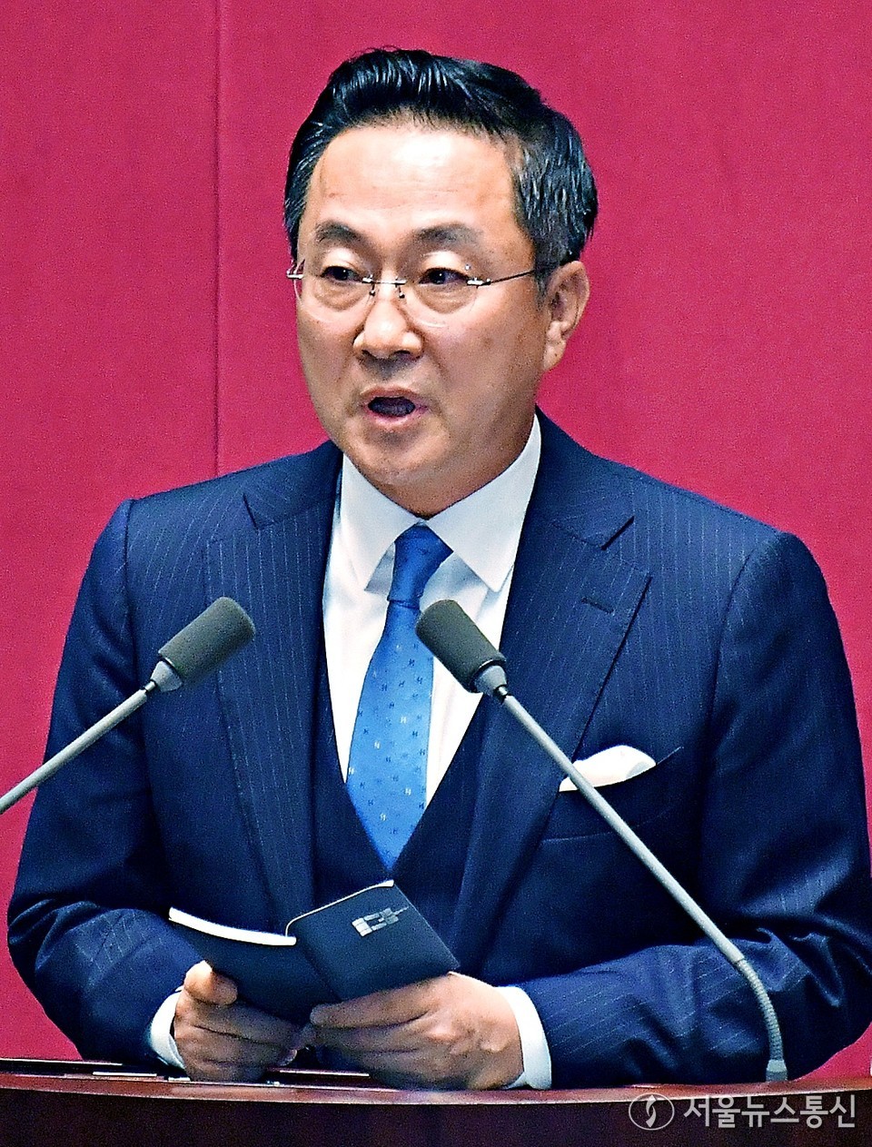 박성준 더불어민주당 원내수석부대표가 19일 오후 서울 여의도 국회에서 열린 제418회 국회(정기회) 제8차 본회의에서 의사진행 발언을 하고 있다. (2024.09.19) / 사진 = 서울뉴스통신 신현성 기자