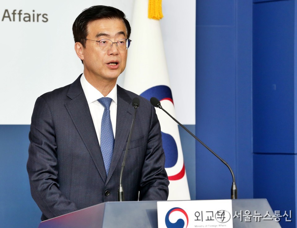 이재웅 외교부 대변인이 31일 오후 서울 종로구 정부서울청사 별관 브리핑실에서 정례브리핑을 하고 있다. (2024.10.31) / 사진 = 서울뉴스통신 이민희 기자 