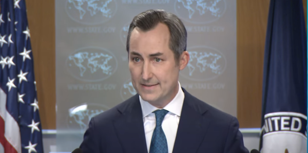 매슈 밀러 미국 국무부 대변인이 4일(현지시간) 정례브리핑을 하고 있다. 2024.11.5/사진=국무부 유튜브 캡처