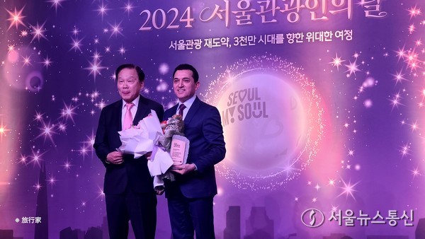 길기연(왼쪽) 서울관광재단 대표와 지비에이코리아 오시난 회장 /사진 이민희 기자 