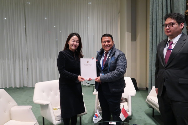 인도네시아 하원의장에 국회의장 친서전달