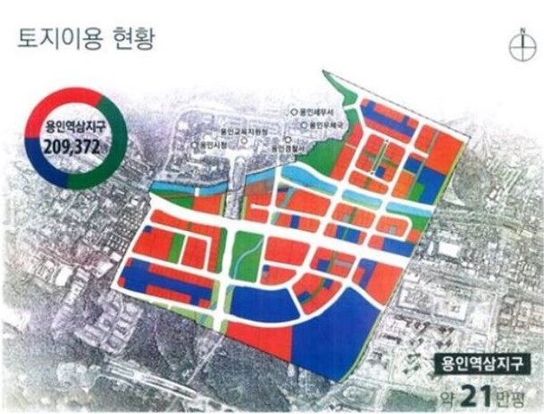 용인역삼구역도시개발사업 지구 획지도. 자료사진