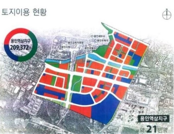 용인역삼구역도시개발조합 획지도. 자료사진