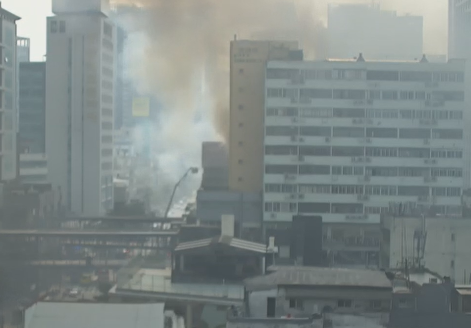 을지로 인근 화재 현장 / 사진 = 교통CCTV 갈무리