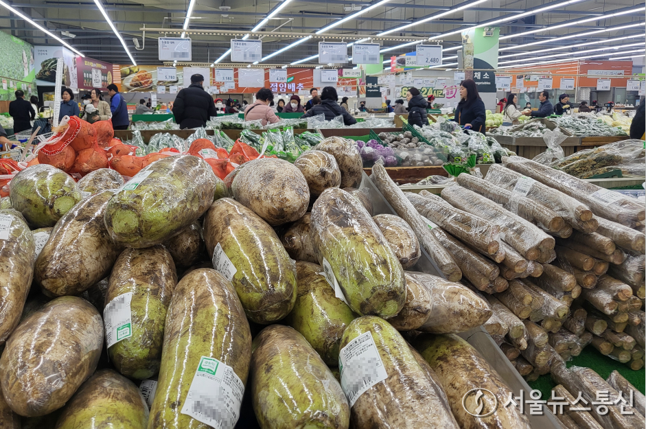 서울의 한 대형마트에서 '무'가 판매되고 있다 (2024.03.07) / 사진 = 서울뉴스통신 이성현 기자