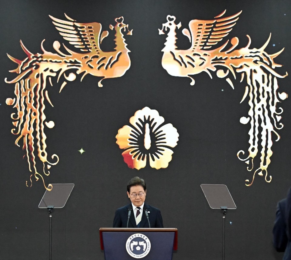 제21대 대한민국 대통령으로 취임한 이재명 대통령이 4일 오전 국회 로텐더홀에서 취임사를 하고 있다. (2025.06.04) / 사진 = 서울뉴스통신 신현성 기자