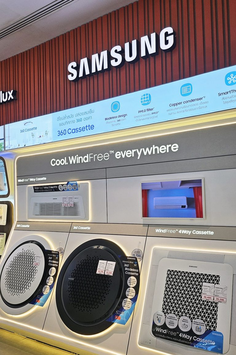 태국 방콕에 위치한 삼성전자 매장에 가정용 시스템에어컨 1Way 모델이 전시된 모습 / 삼성전자 제공