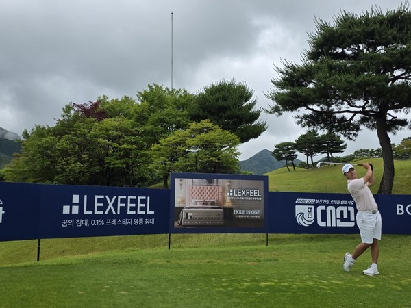 렉스필 침대가 홀인원 부상으로 걸려있는 12번홀 전경. 사진제공 KPGA