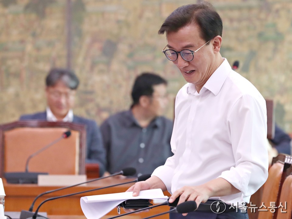 전재수 해양수산부 장관 후보자가  1일 서울 여의도 국회에서 열린 제426회 국회(임시회) 문화체육관광위원회 제2차 전체회의에 참석 하고 있다. (2025.07.01) / 사진 = 서울뉴스통신 신현성 기자