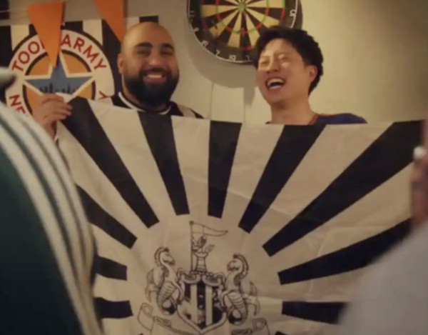 뉴캐슬 유나이티드 영상에 등장한 욱일기 문양 / 사진 = 서경덕교수팀 제공