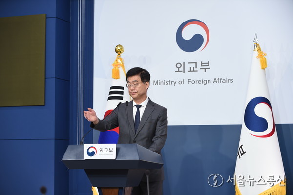 이재웅 외교부 대변인이 5일 서울 종로구 정부서울청사 별관에서 현안 관련 정례브리핑을 하고 있다.2025.08.07, snakorea.rc@gmail.com , *재판매 및 DB 금지