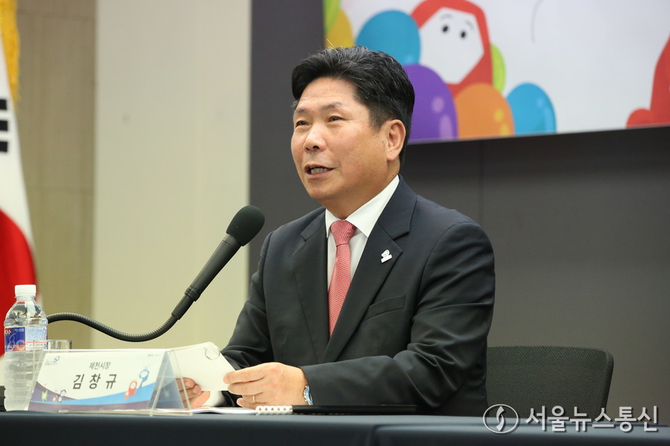 김창규 제천시장이 4일 오전 서울 중구 한국프레스센터에서 열린 '2025 제천국제한방천연물산업엑스포' 기자 간담회에서 발언을 하고 있다. (사진=신현성 기자) 2025.09.04, snakorea.rc@gmail.com , *재판매 및 DB 금지