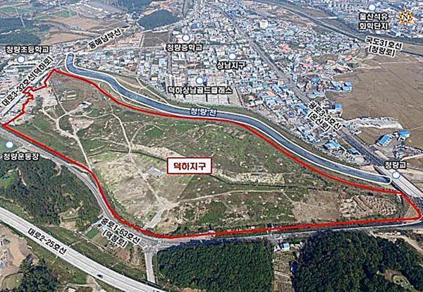 덕하지구 토지구획정리사업이 27년 만에 완료돼 울주군 남부권 주거지 확충이 기대된다.