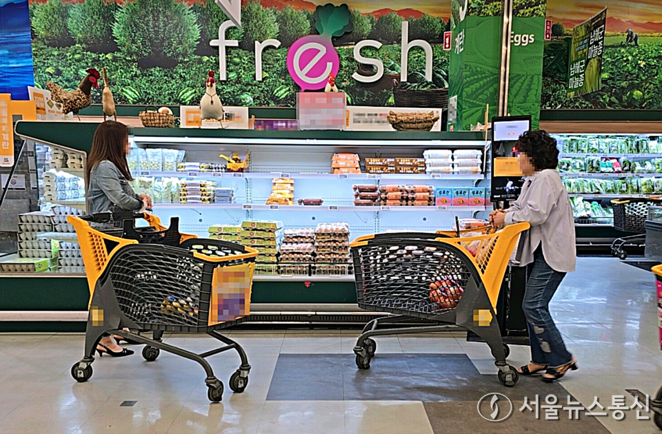 사진은 서울시내 한 대형마트에서 소비자들이 계란을 살펴보고 있다. / 사진 = 서울뉴스통신 이성현 기자