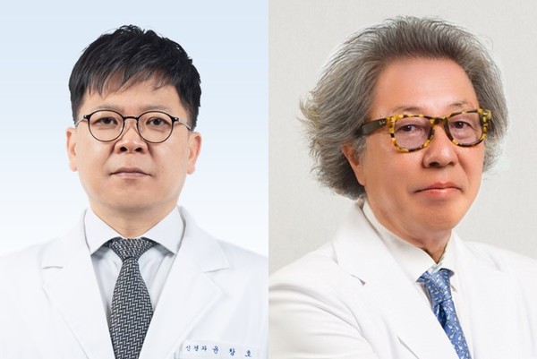 폐쇄성 수면무호흡증이 뇌의 노폐물 배출 기능을 저하시킴으로써 인지기능저하를 유발하고 있음을 밝힌 분당서울대병원 신경과 윤창호 교수·고려대 의대 인간유전체연구소 신철 교수(사진왼쪽부터).사진/분당서울대병원