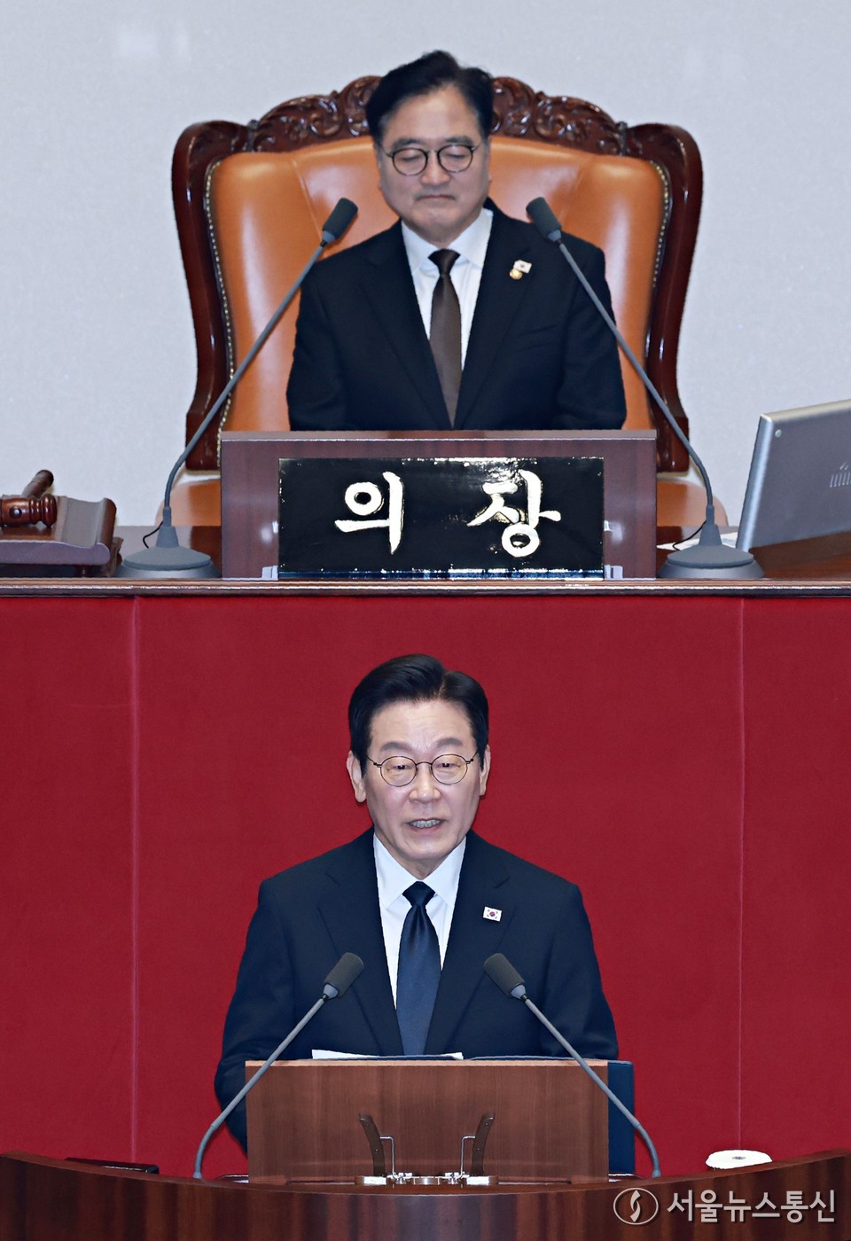 이재명 대통령이 4일 오전 서울 여의도 국회 본회의장에서 2026년도 예산안 및 기금운용계획안에 대한 시정연설을 하고 있다. (사진=공동취재) 2025.11.04, snakorea.rc@gmail.com , *재판매 및 DB 금지