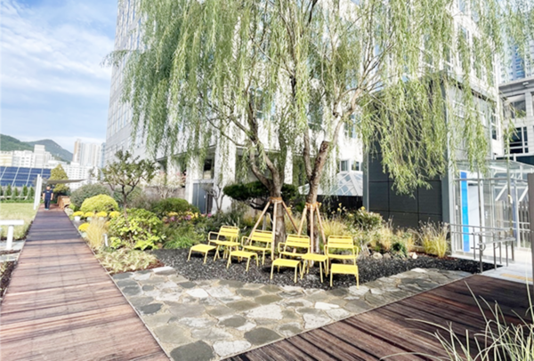 부산시는 5일 시청 4층 옥상정원에서 ‘시청사 하늘정원 시민 개방’ 행사를 열고, '시청사 하늘정원'을 시민에게 본격적으로 개방한다고 밝혔다.