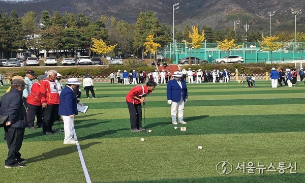 7일 밀양종합운동장 보조경기장에서 열린 제24회 밀양시장기 생활체육 경남게이트볼대회