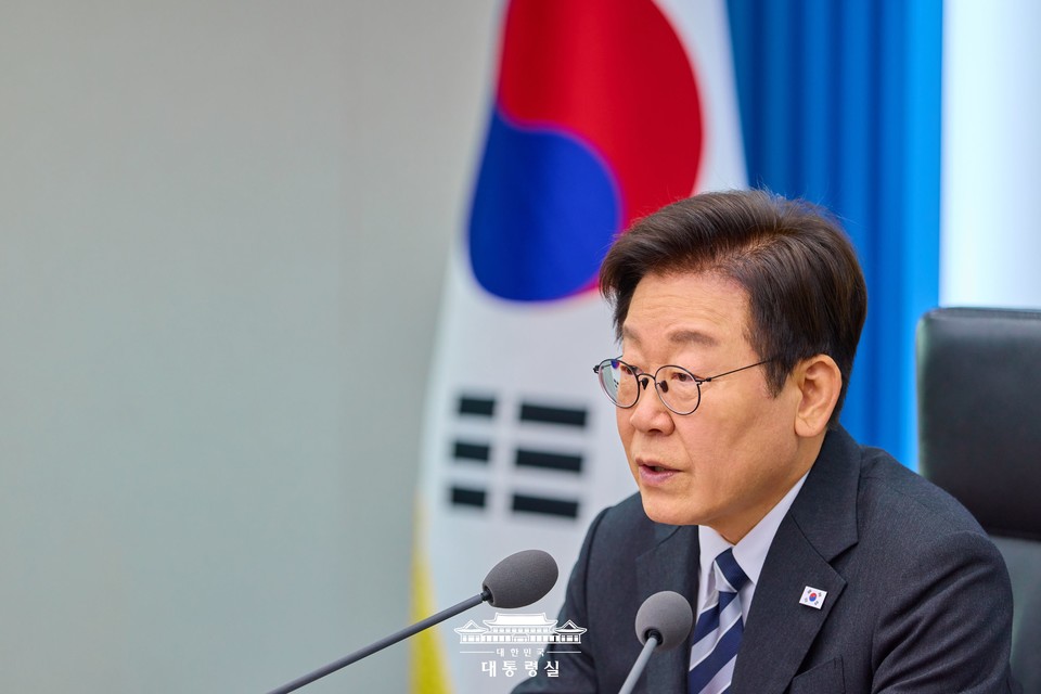 이재명 대통령이 23일 서울 용산 대통령실 청사에서 열린 수석보좌관회의에서 발언하고 있다. (2025.10.23) / 사진 = 대통령실