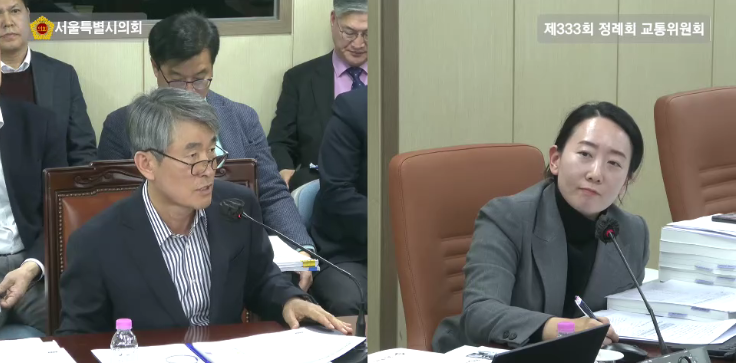 곽향기 의원(오른쪽)이 질의하고 있다. (사진=서울시의회 제공) 2025.11.14, snakorea.rc@gmail.com , *재판매 및 DB 금지