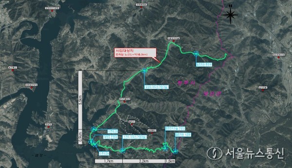 ‘한반도 횡단’ 동서트레일 지역 내 조성 청주지역 구간(제공=청주시) *재판매 및 DB 금지