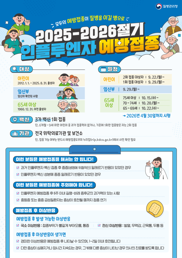 2025-2026절기 어린이 인플루엔자 예방접종 홍보 포스터(제공=충북도청) *재판매 및 DB 금지